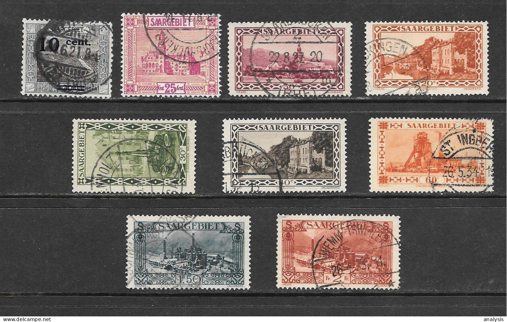 Germany Saargebiet Saarland 9 Stamps 1920s/30s Used - Usados