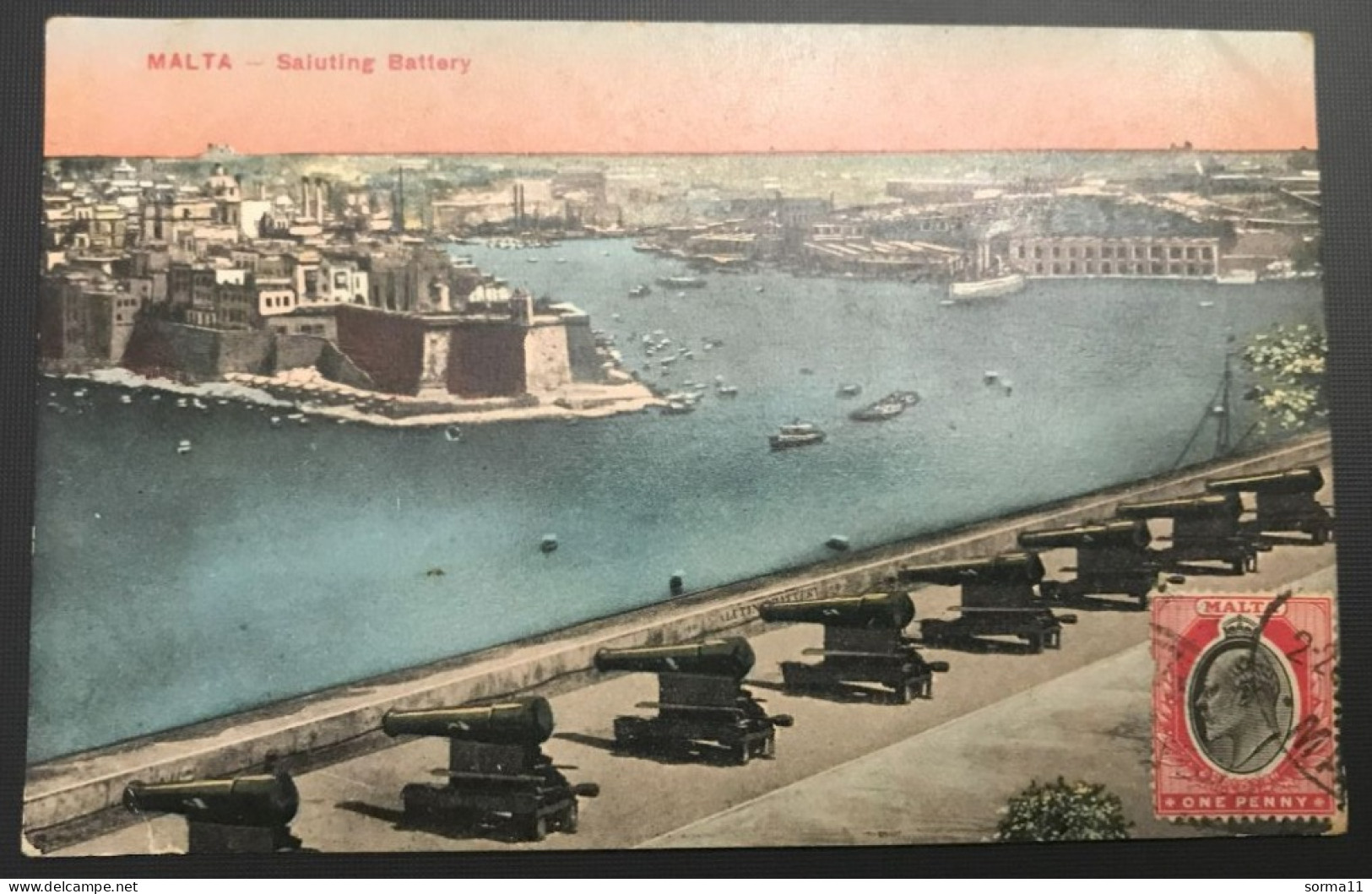 3 CPA MALTE (Malta) Saluting Battery (2), Panoramic Wiew Of Floriana - Malta