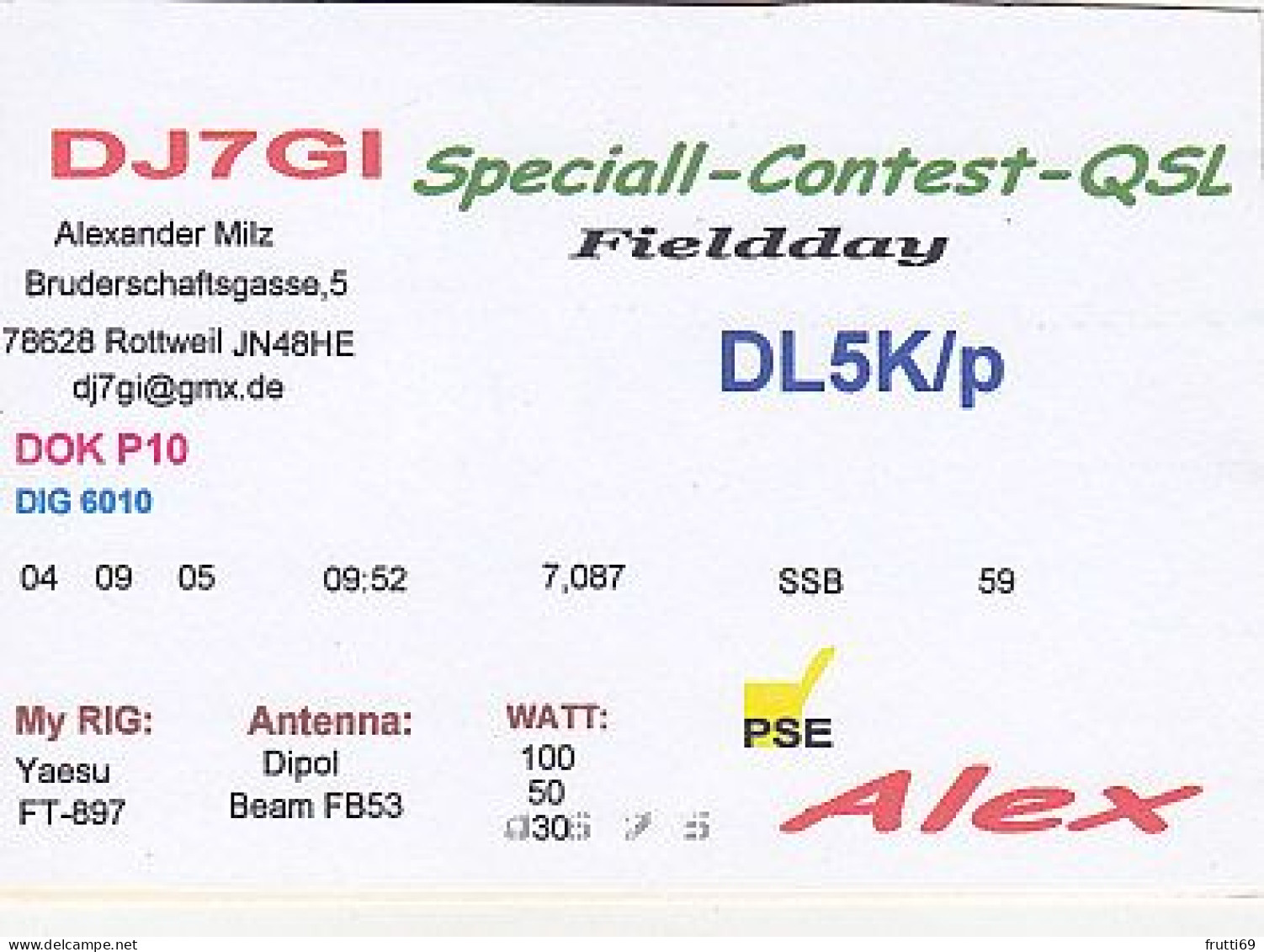 AK 212307 QSL - Germany - Rottweil - Amateurfunk