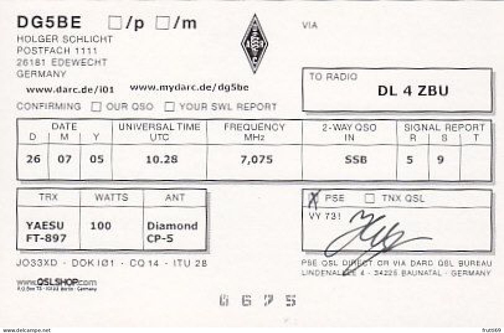 AK 212313 QSL - Germany - Edewecht - Radio-amateur