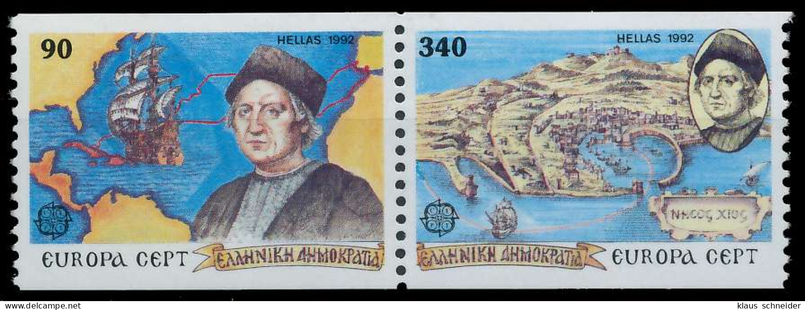 GRIECHENLAND 1992 Nr 1802C-1803C Postfrisch WAAGR PAAR S2071C6 - Neufs