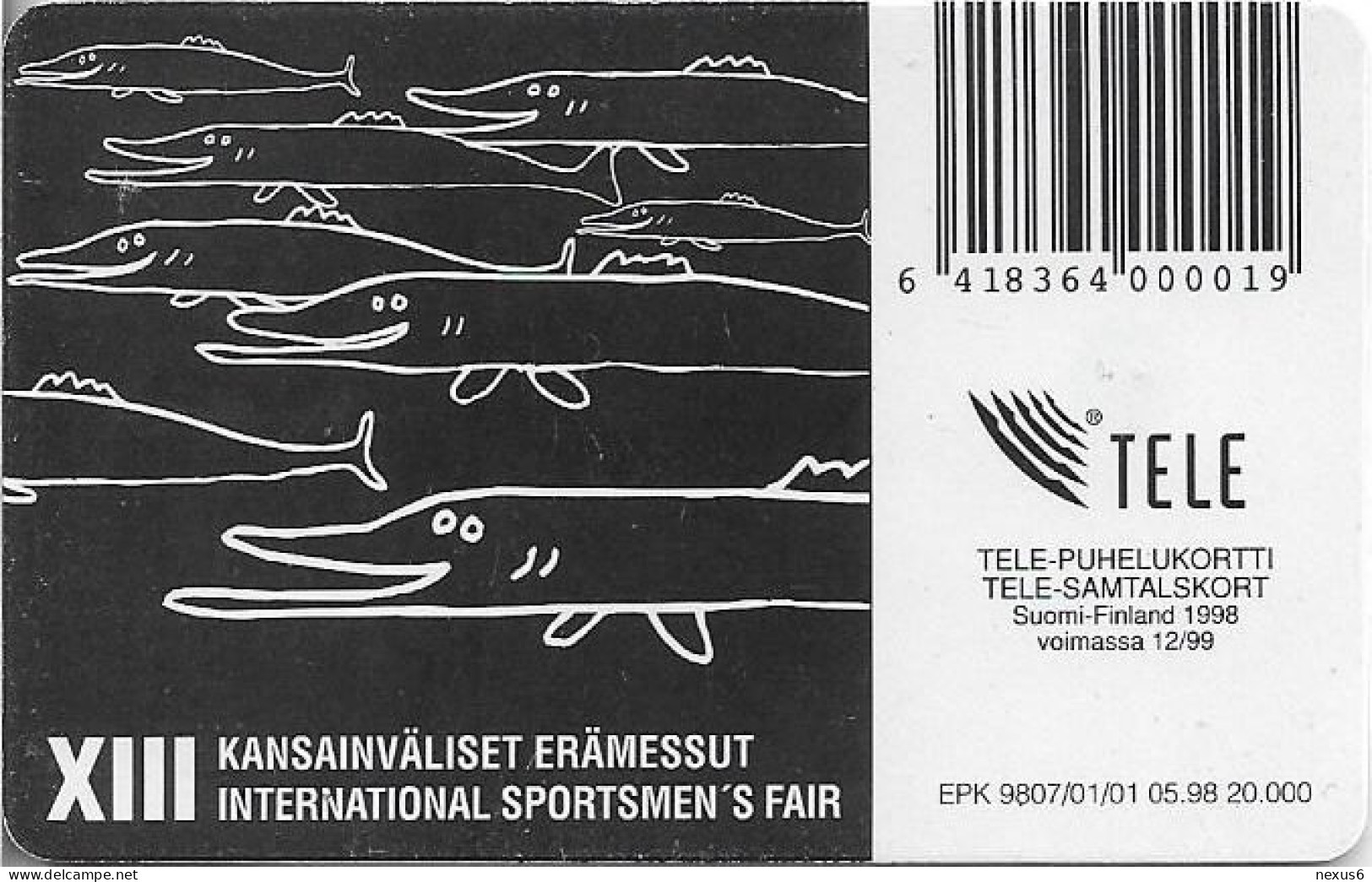 Finland - Sonera (Chip) - D Series - Sportsme's Fair 1998 - Era Messut, 05.1998, 30Mk, 20.000ex, Used - Finnland