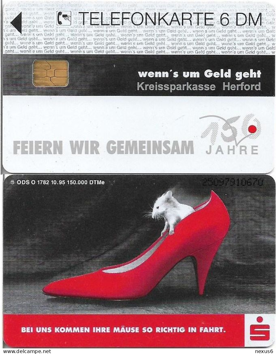 Germany - Sparkasse Shoe (Overpint 'Kreissparkasse Herford') - O 1782 - 10.1995, 6DM, Used - O-Series : Séries Client