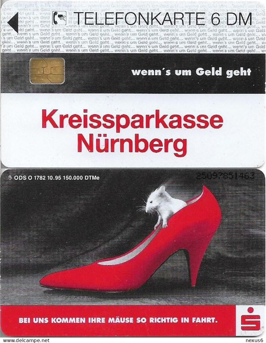 Germany - Sparkasse Shoe (Overpint 'Kreissparkasse Nürnberg') - O 1782 - 10.1995, 6DM, Used - O-Series : Séries Client