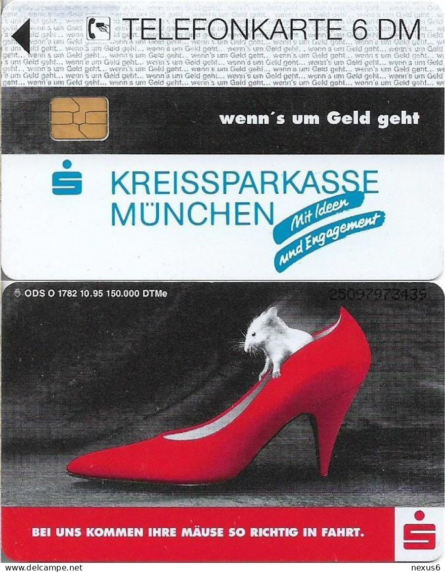 Germany - Sparkasse Shoe (Overpint 'Kreissparkasse München') - O 1782 - 10.1995, 6DM, Used - O-Series : Séries Client