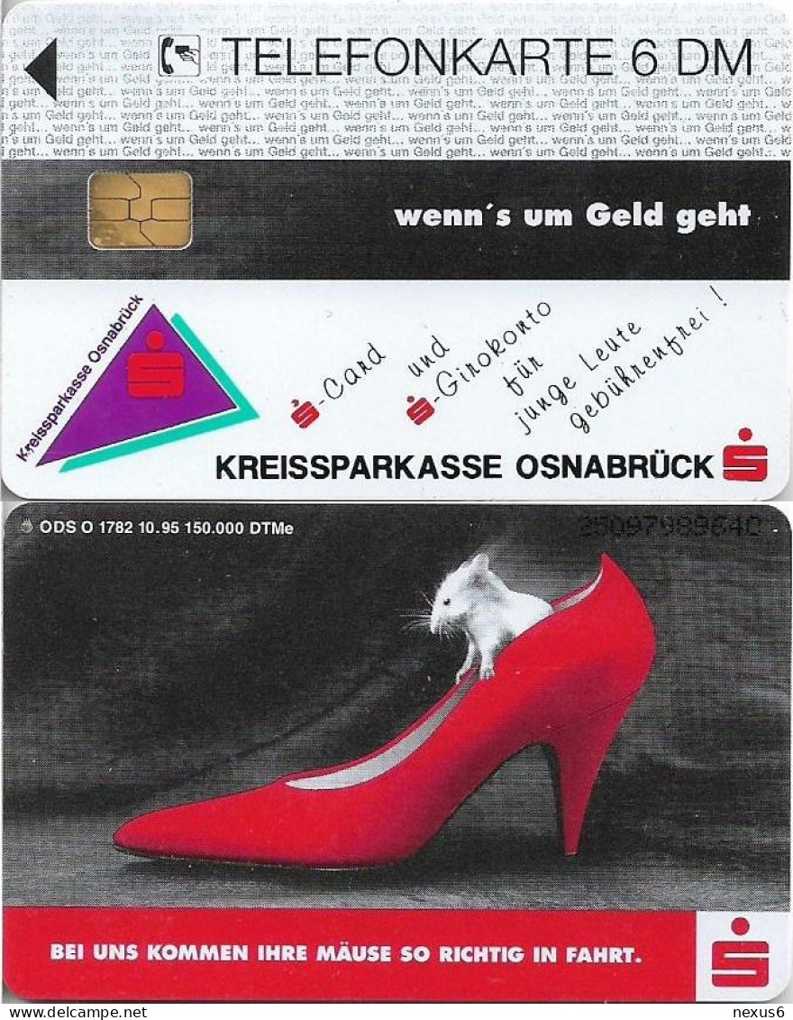 Germany - Sparkasse Shoe (Overpint 'Kreissparkasse Osnabrück') - O 1782 - 10.1995, 6DM, Used - O-Series: Kundenserie Vom Sammlerservice Ausgeschlossen