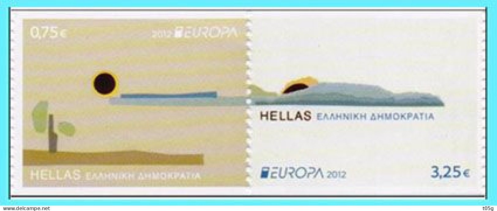GREECE- GRECE- HELLAS 2012:  Europa 2012 Se-Tenant, Horizontaly Imperforate Compl. Set MNH** - Ungebraucht