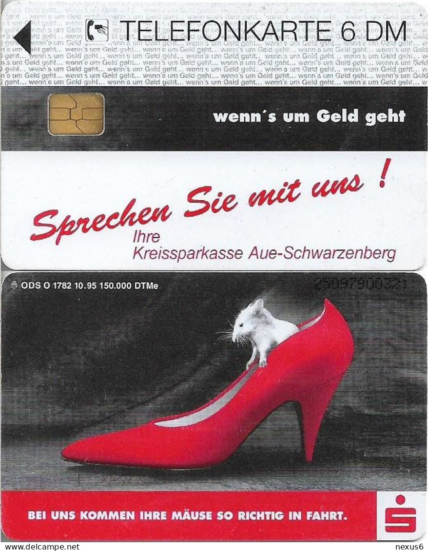 Germany - Sparkasse Shoe (Overpint 'Kreissparkasse Aue-Schwarzenberg') - O 1782 - 10.1995, 6DM, Used - O-Series : Séries Client