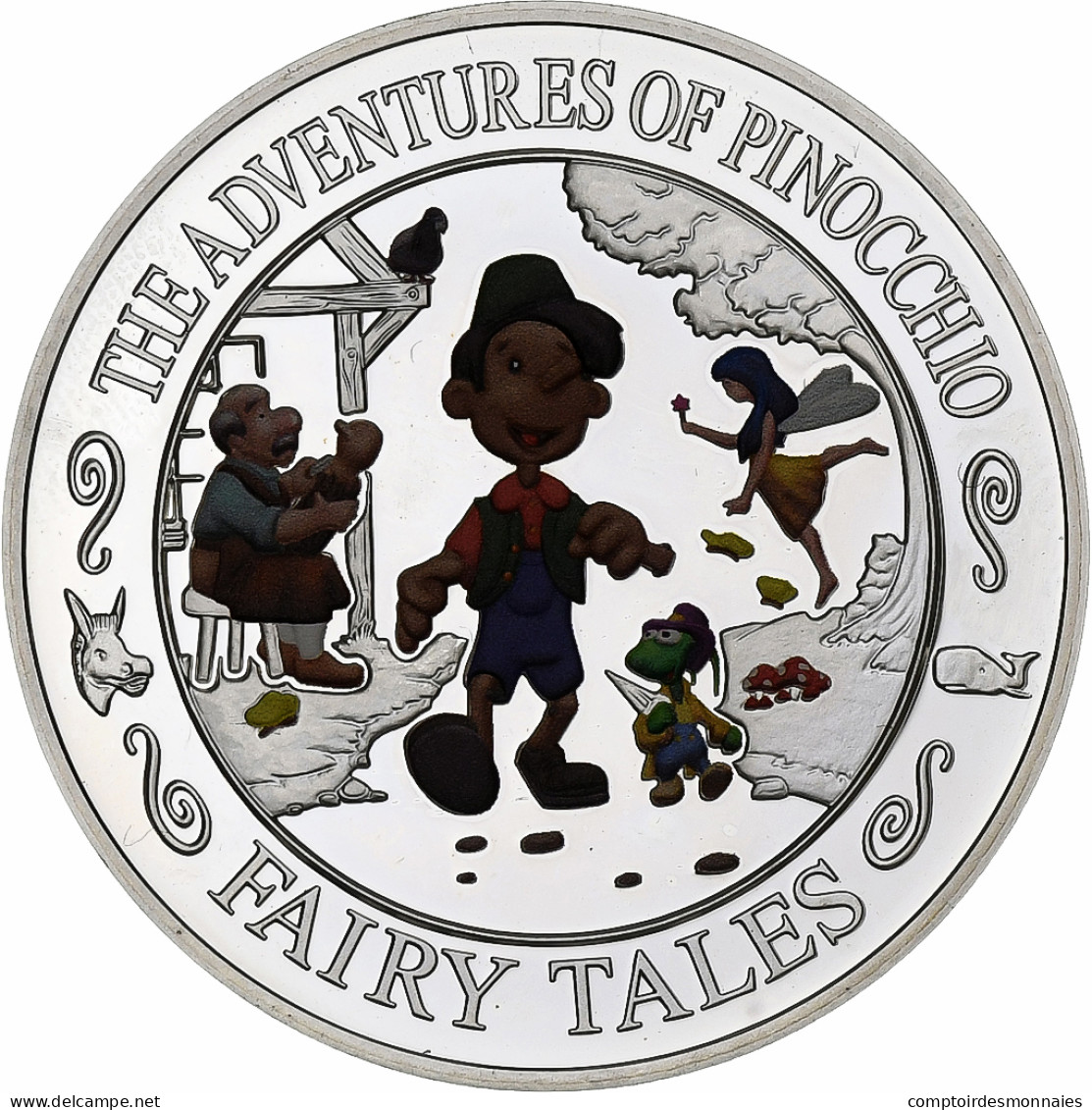 Îles Salomon, Elizabeth II, 2 Dollars, Piniocchio, 2014, BE, Argent, SPL - Solomoneilanden