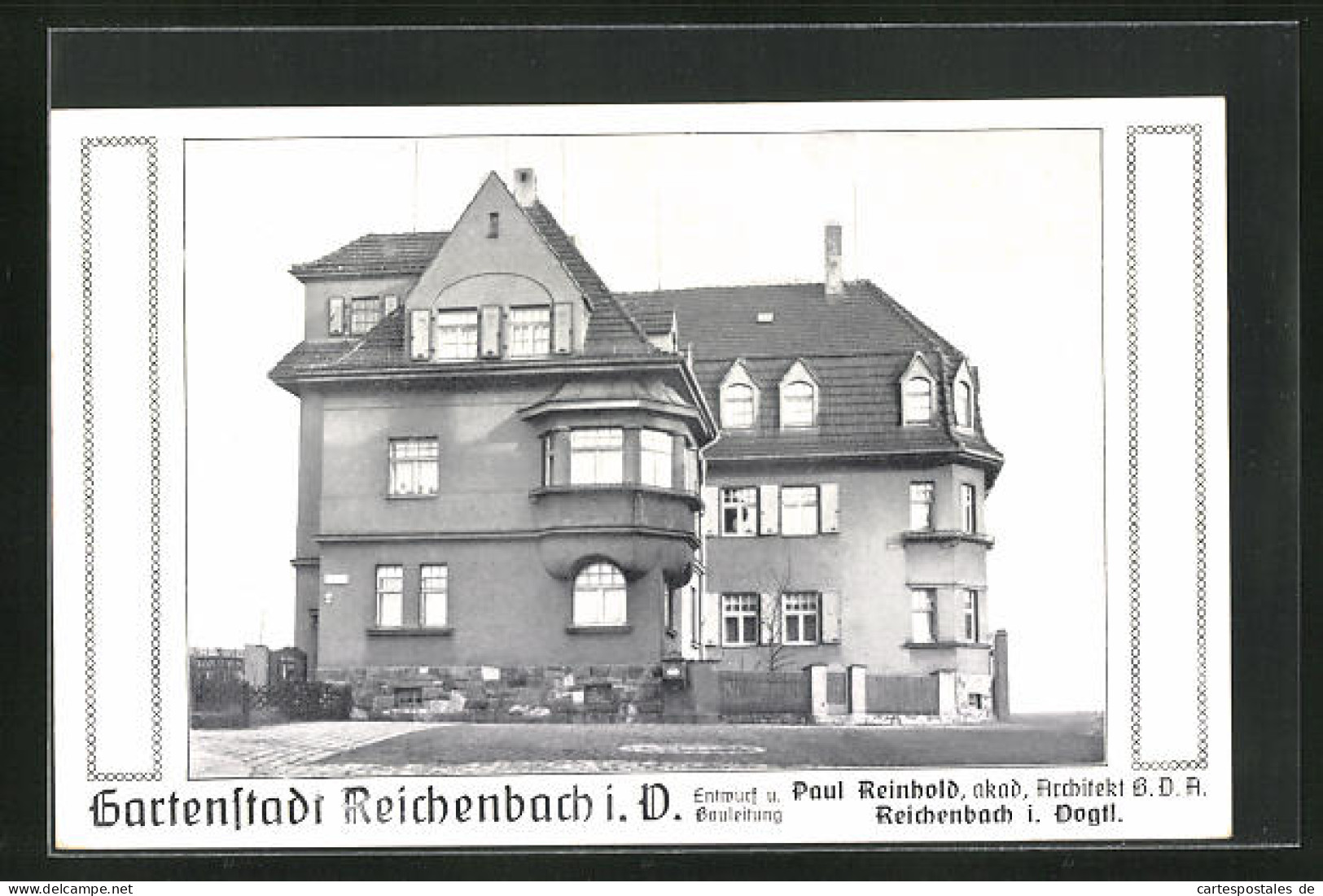 AK Reichenbach I. D., Blick Auf Das Neu Erbaute Haus, Geb. Von Paul Reinhold  - Reichenbach I. Vogtl.