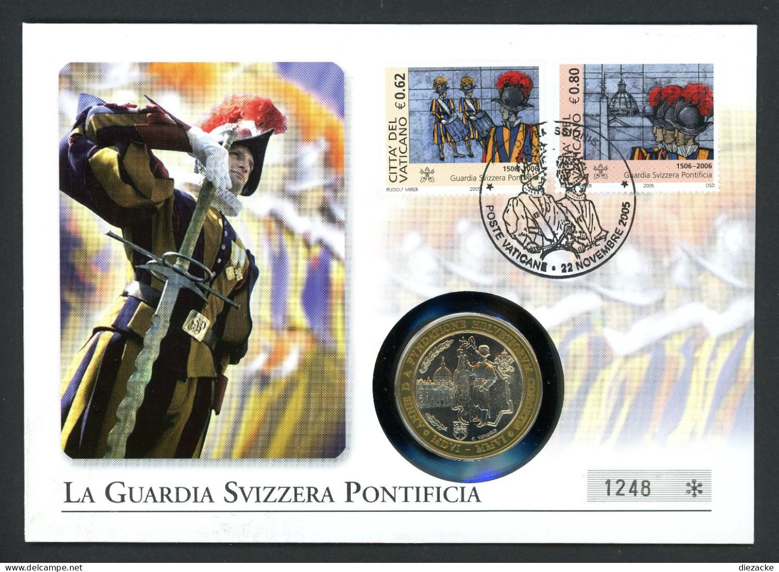 Vatikan 2005 Numisbrief Mit Medaille Schweizer Garde BU (Num133 - Ohne Zuordnung