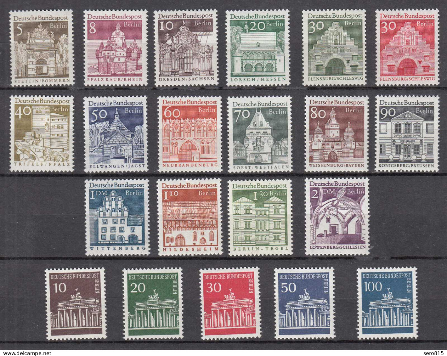 Berlin Dauerserien Bauten + Brandenburger Tor Mi. 270-290 ** Postfr. MNH  (31010 - Other & Unclassified