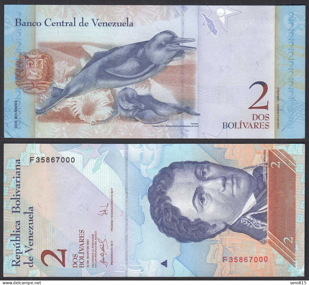 VENEZUELA  2 Bolivares 2007 Pick 88 UNC (1)     (31683 - Otros – América