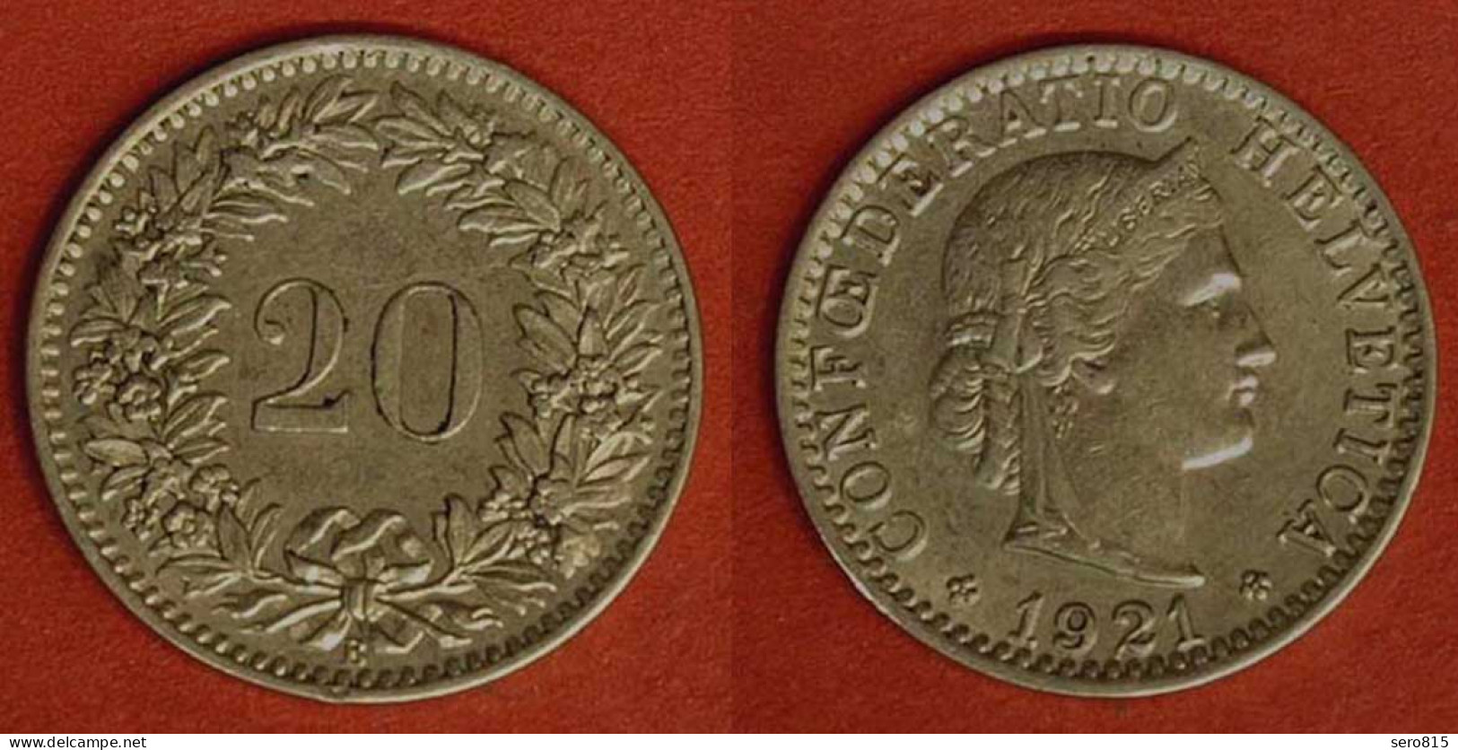 Schweiz - Switzerland 20 Rappen Münze 1921   (570 - Autres & Non Classés