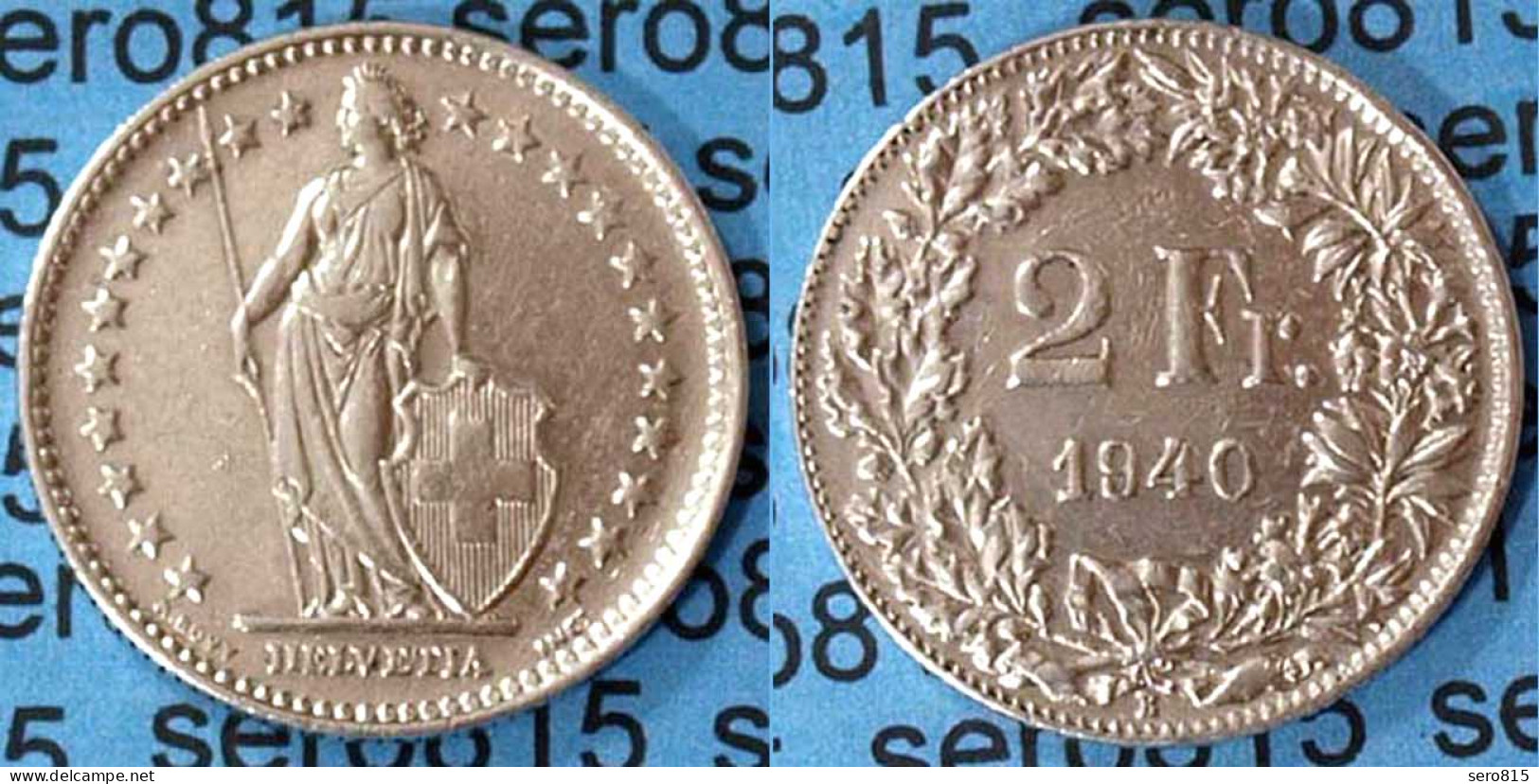 Schweiz - Switzerland - 2 Franken Silber-Münze 1940   (602 - Autres & Non Classés