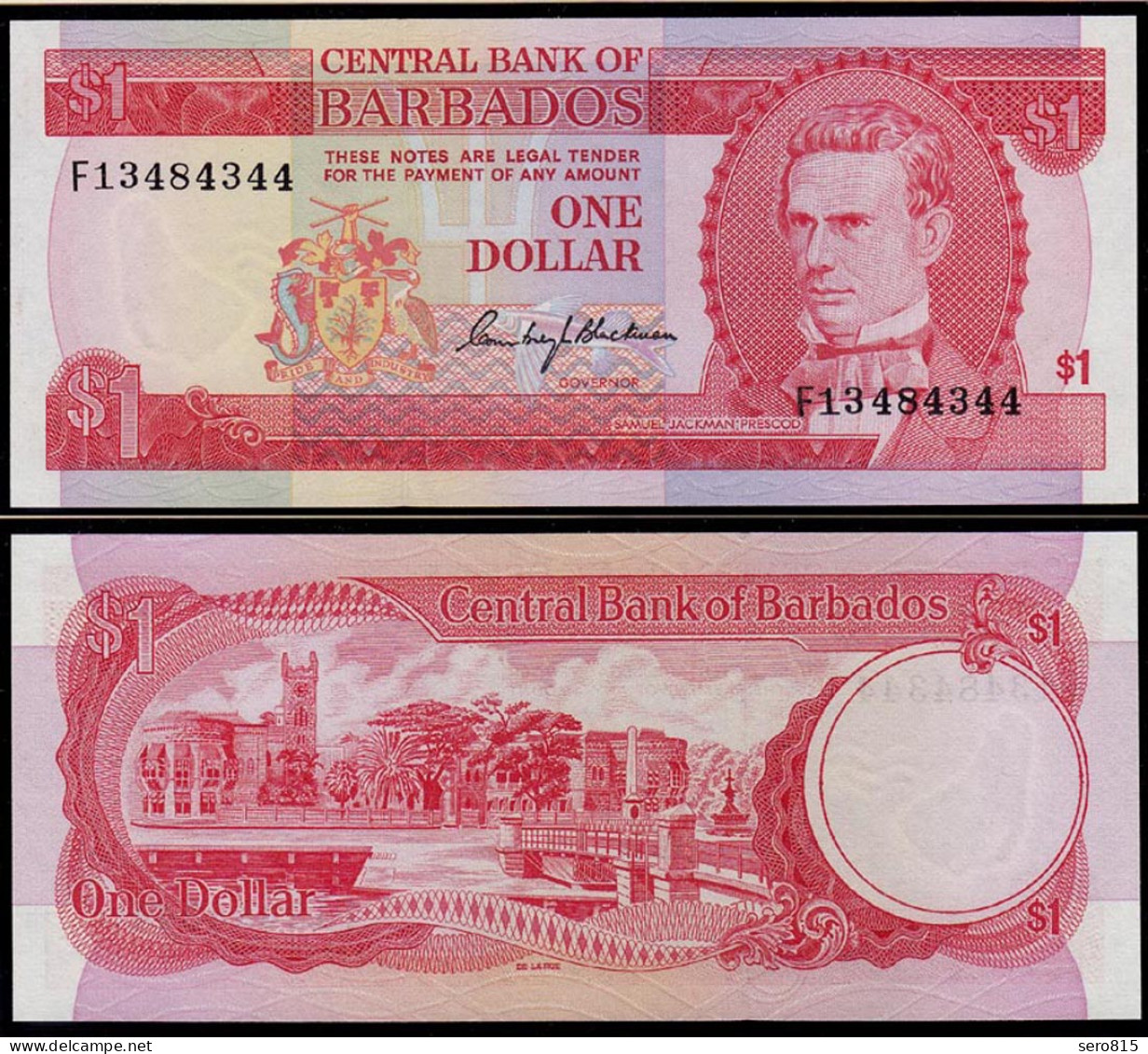 Barbados 1 Dollar Banknote 1973 Pick 29a UNC (1)   (d111 - Other - America