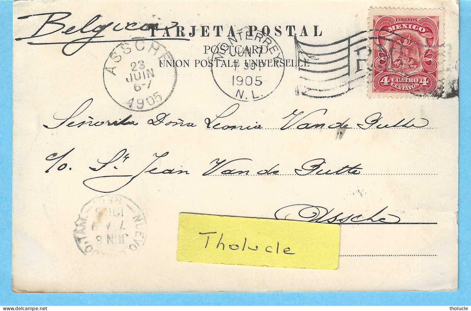 Mexico-Mexique-1905-Zacatecas-Mina "La Nueva Quebradilla"-Cachet Postal "Monterrey 1905 "-"El Globo" Gustavo Neubert- - Messico