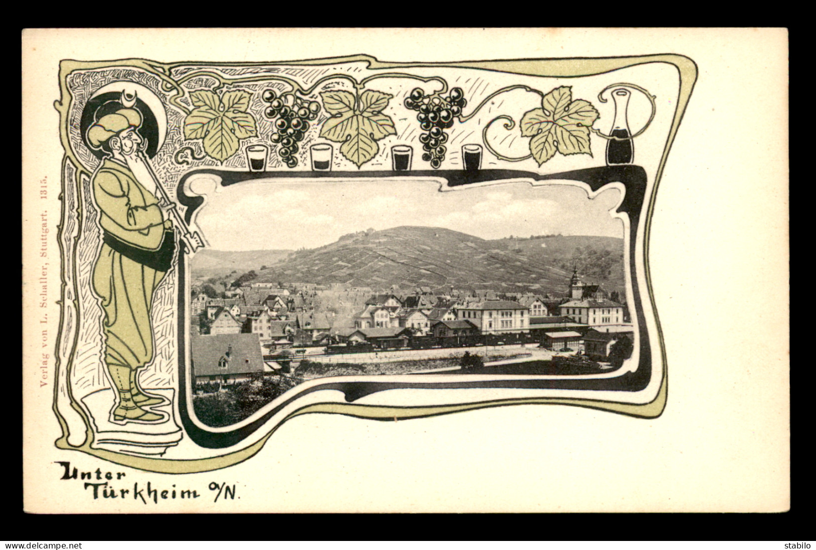 ALLEMAGNE - STUTTGART - UNTERTURHKEIM - CARTE ILLUSTREE - DECOR ART STYLE ART NOUVEAU - Stuttgart