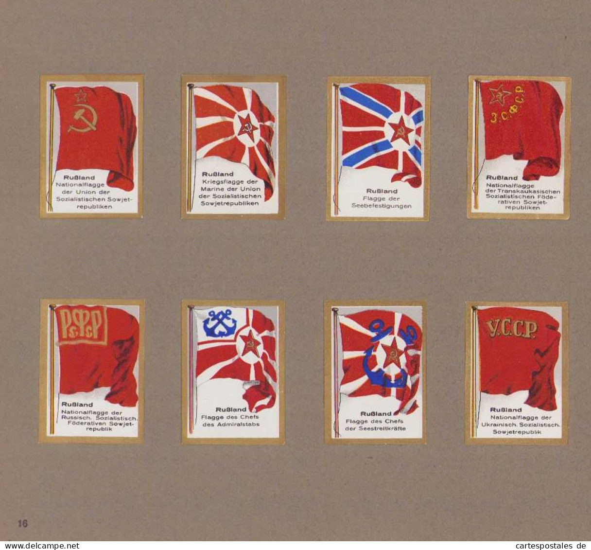 Sammelalbum 200 Bilder, Flaggen Europas Album 6, Deutsches Reich, Grossbritannien, Russland, Jugoslawien, Tschechoslow  - Albums & Catalogues