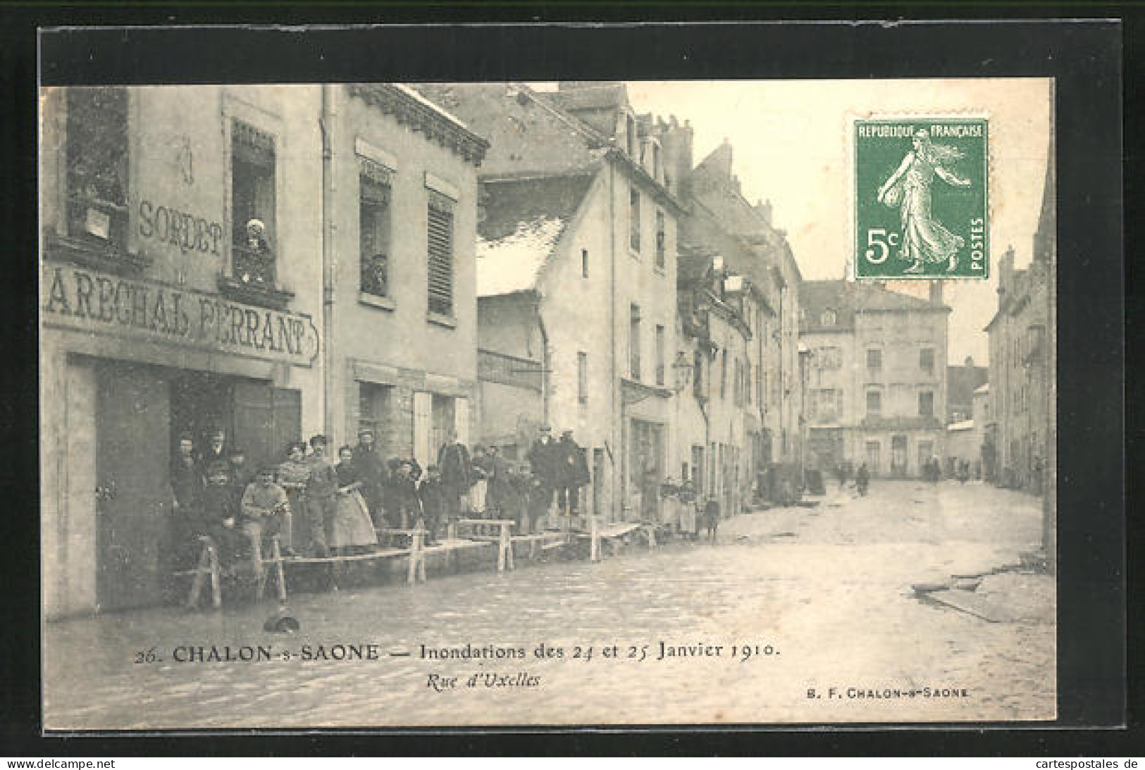 AK Hochwasser, Chalon-s-Saone, Inondations Des 24 Et 25 Janvier 1910, Rue D`Uxelles  - Überschwemmungen