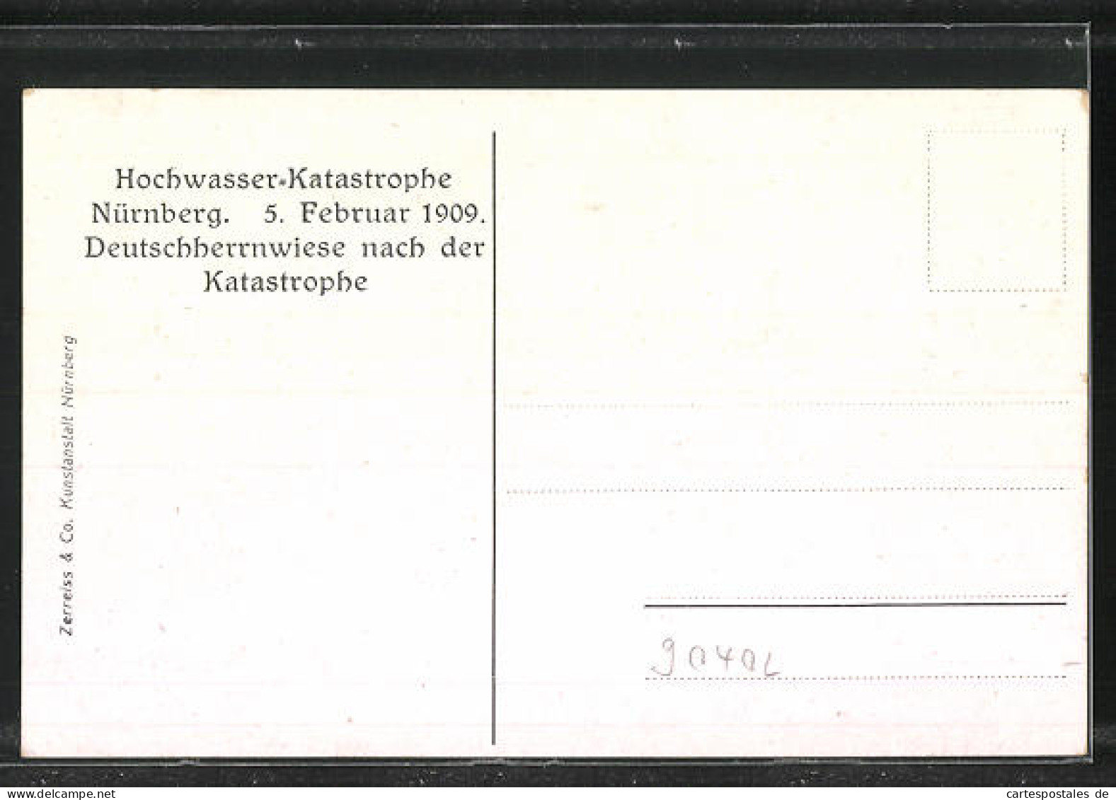 AK Hochwasser Nürnberg Am 05. Februar 1909, An Der Deutschherrnwiese Nach Der Katastrophe  - Inondations