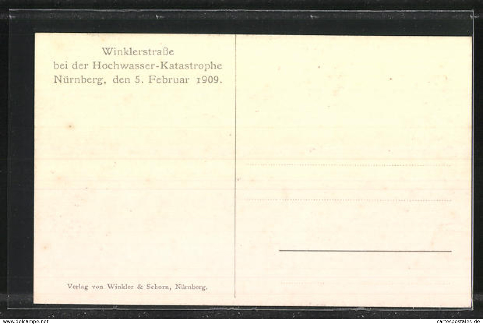 AK Hochwasser Nürnberg Am 05. Februar 1909, In Der Winklerstrasse  - Inondations