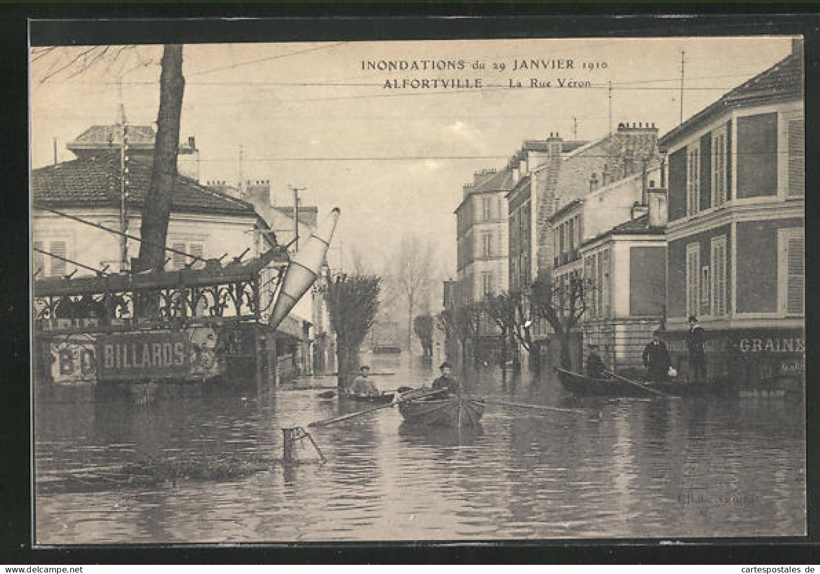 AK Hochwasser, Alfortville, Inondations Du 29 Janvier 1910, La Rue Veron  - Floods