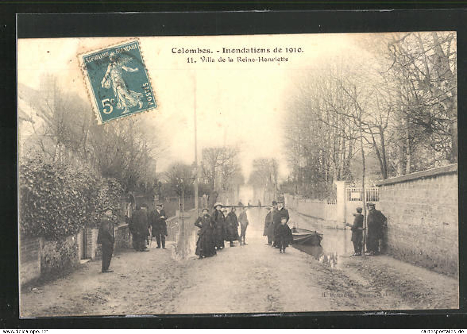 AK Hochwasser, Colombes, Inondations De 1910, 11. Villa De La Reine-Henriette  - Inondations