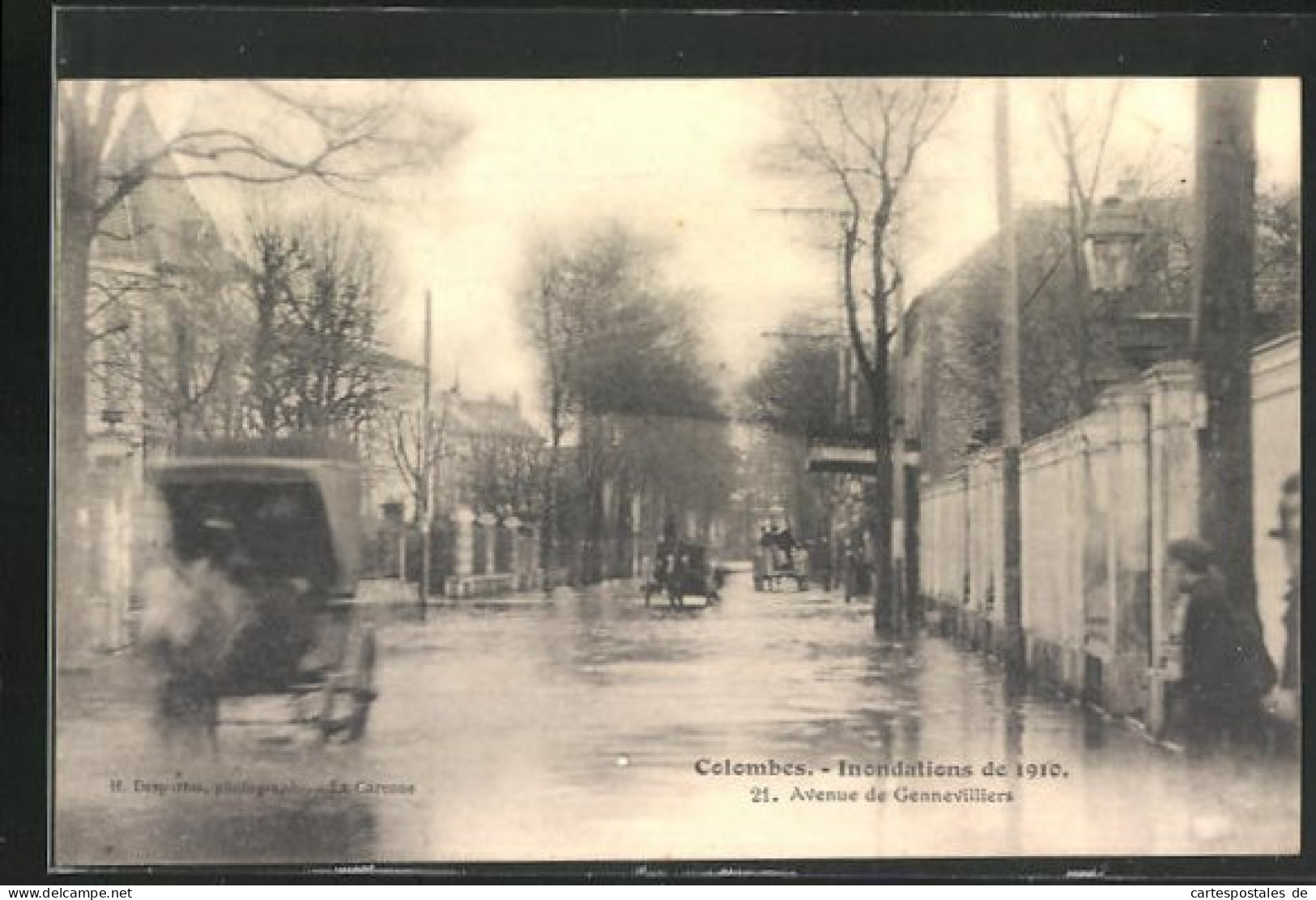 AK Hochwasser, Colombes, Inondations De 1910, 21. Avenue De Gennevilliers  - Inondations