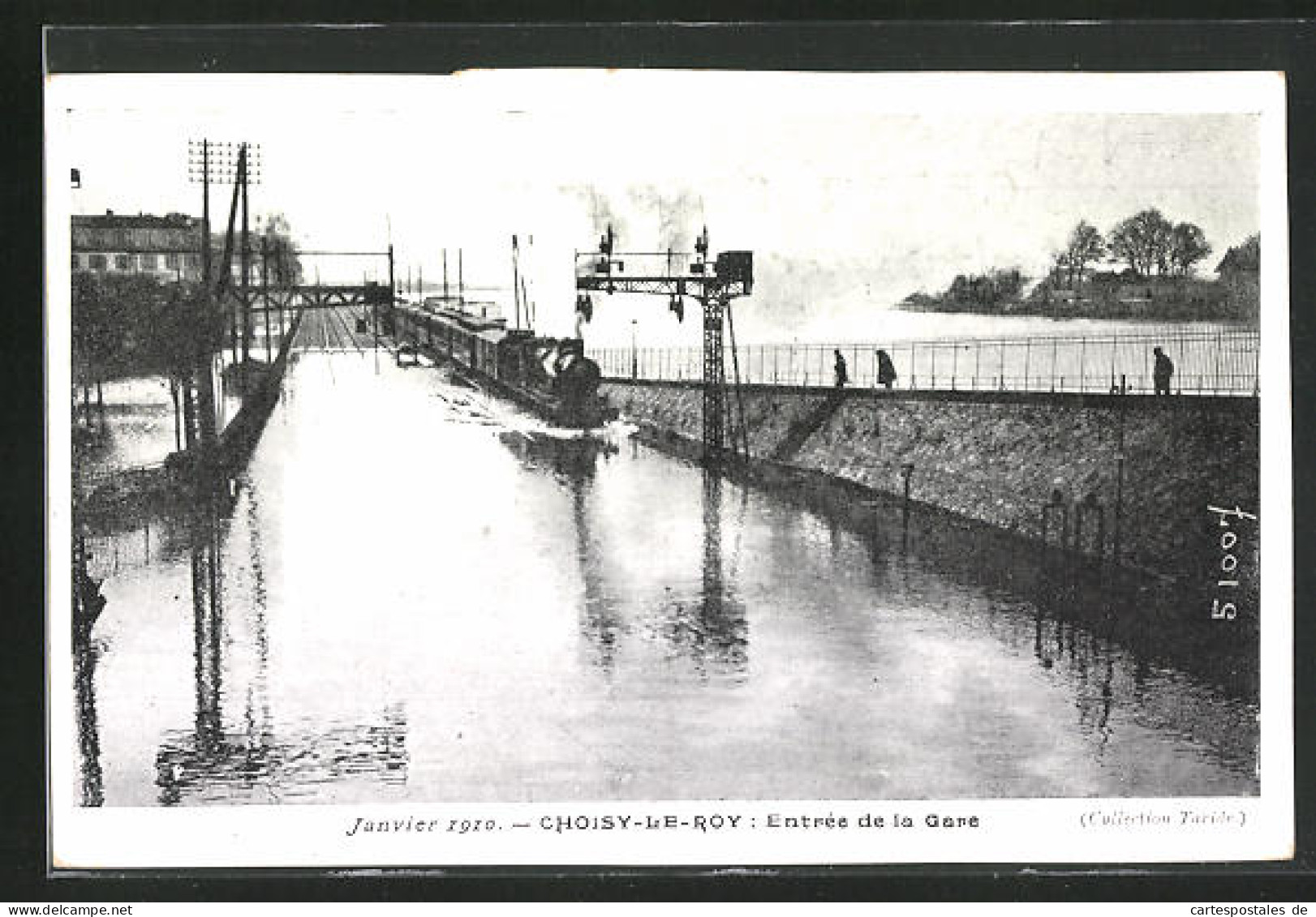 AK Hochwasser, Janvier 1910, Choisy-le-Roy, Entree De La Gare  - Überschwemmungen