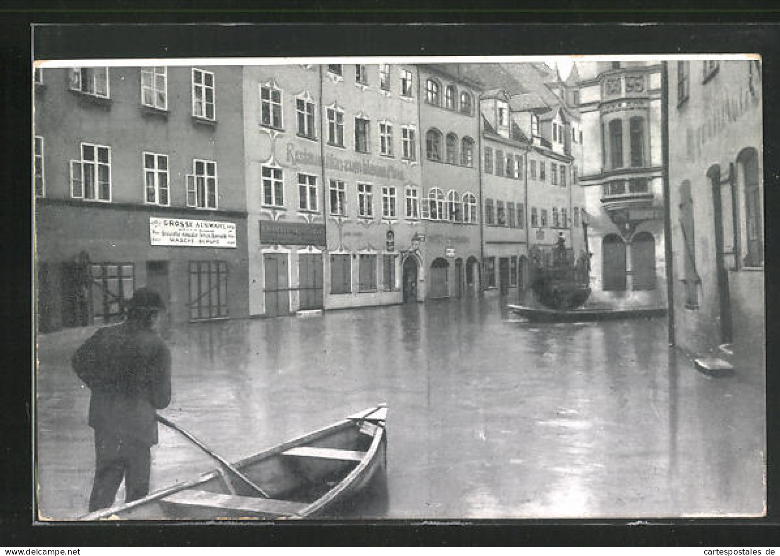 AK Hochwasser Nürnberg Am 05. Februar 1909, Neue Gasse Mit Grübelsbrunnen  - Überschwemmungen