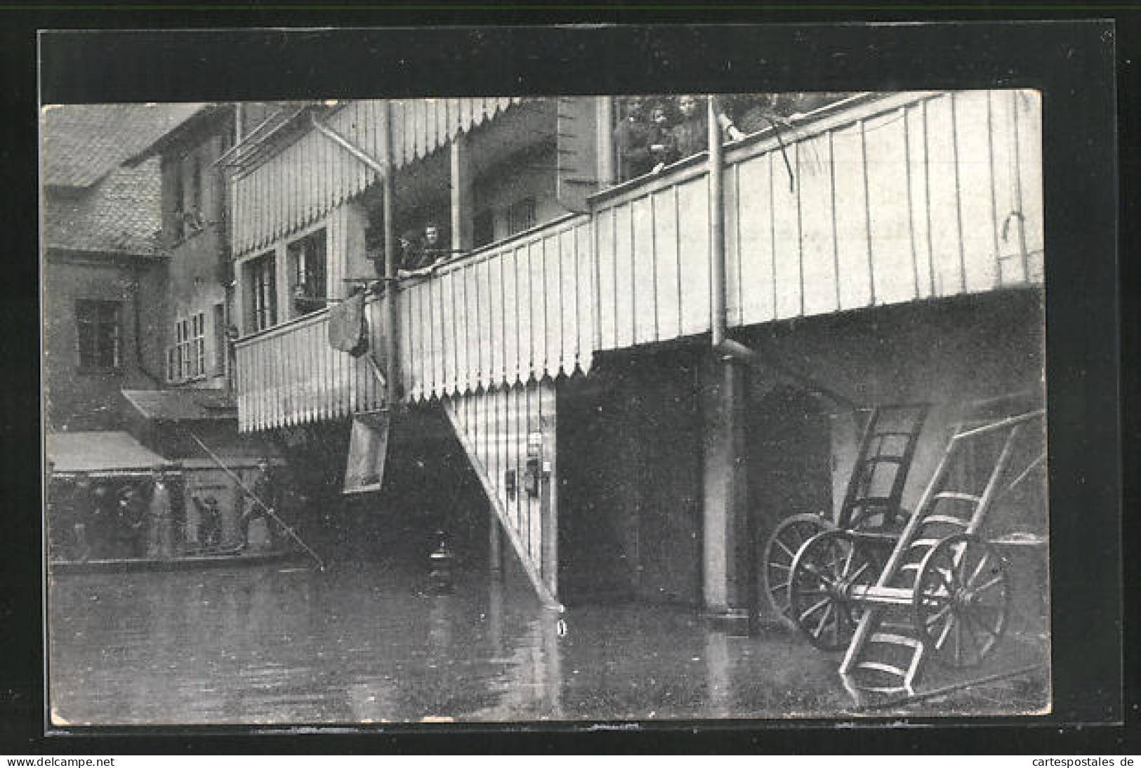 AK Hochwasser Nürnberg Am 05. Februar 1909, Im Hinteren Spitalhof  - Inondations