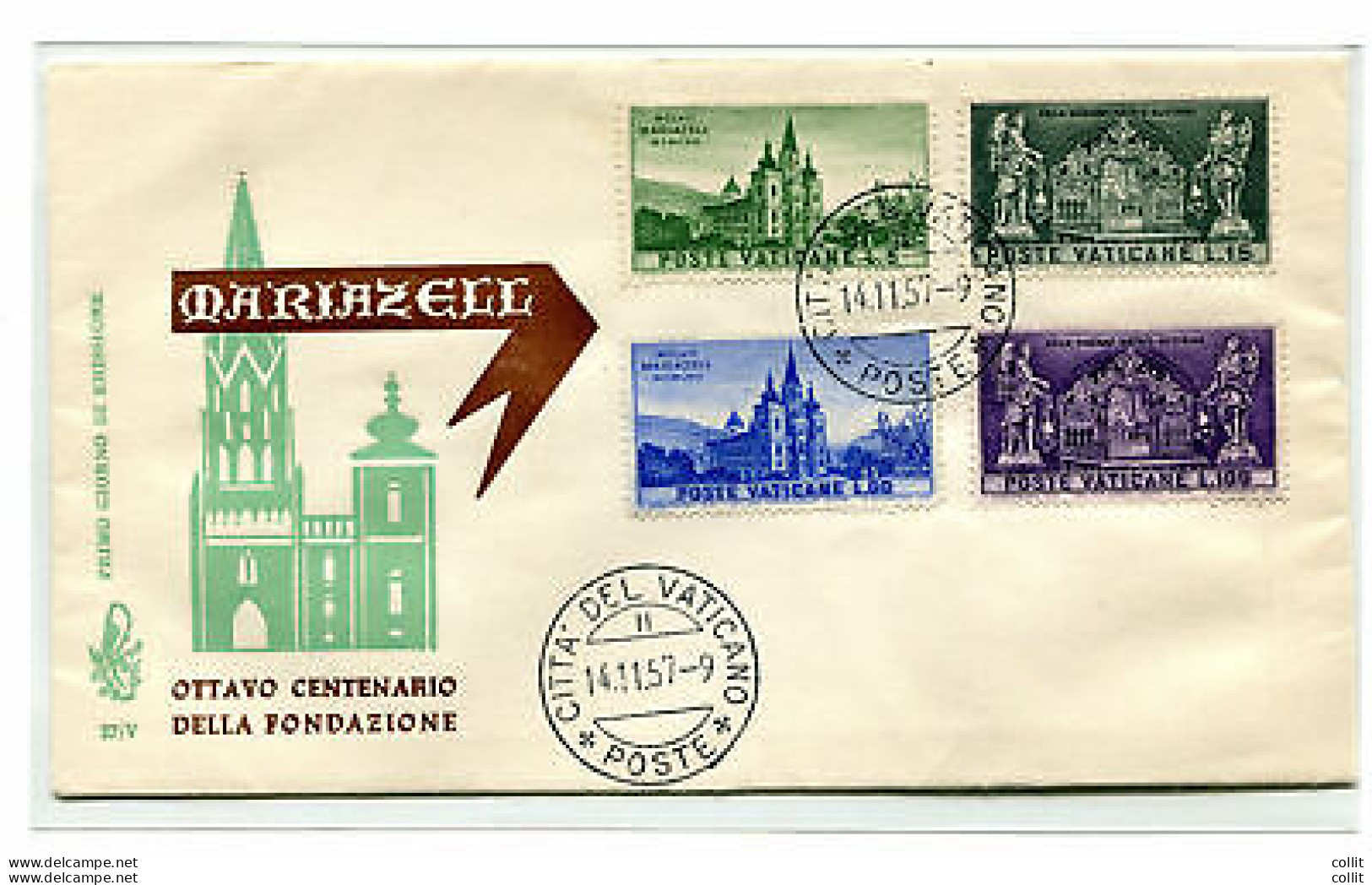 Vaticano FDC Venetia 1957 Mariazell  Non Viaggiata - FDC