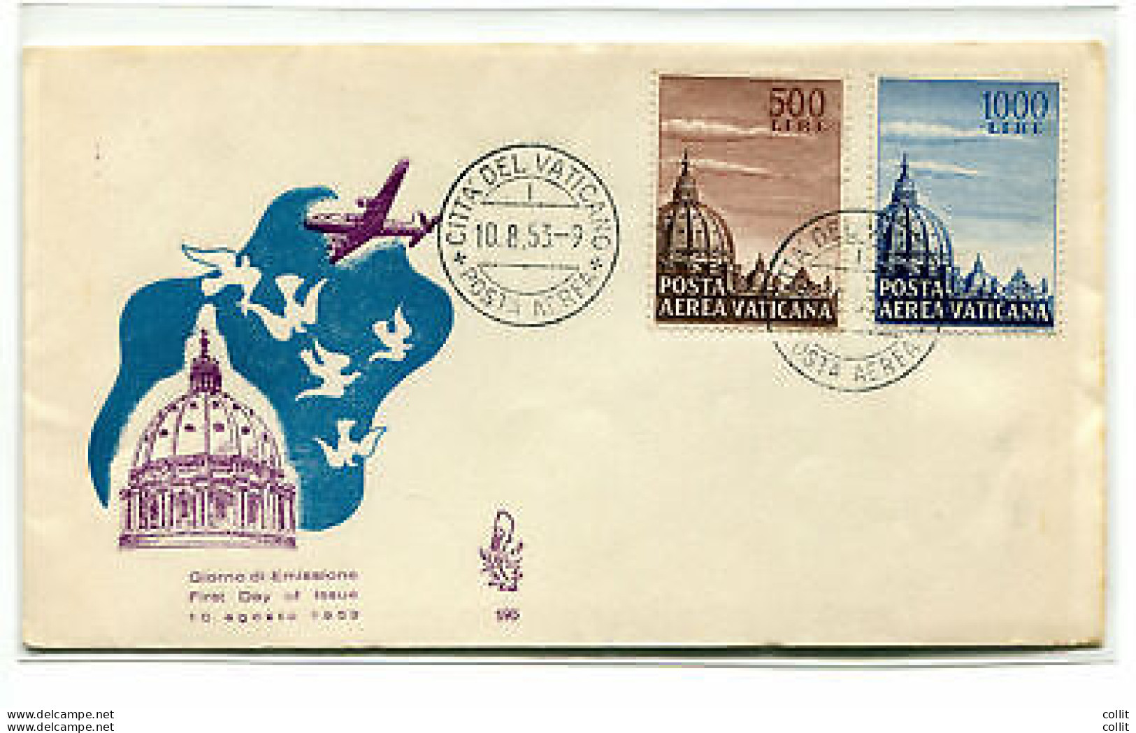 Vaticano FDC Venetia 1953 P.A. Cupola I  Non Viaggiata - FDC