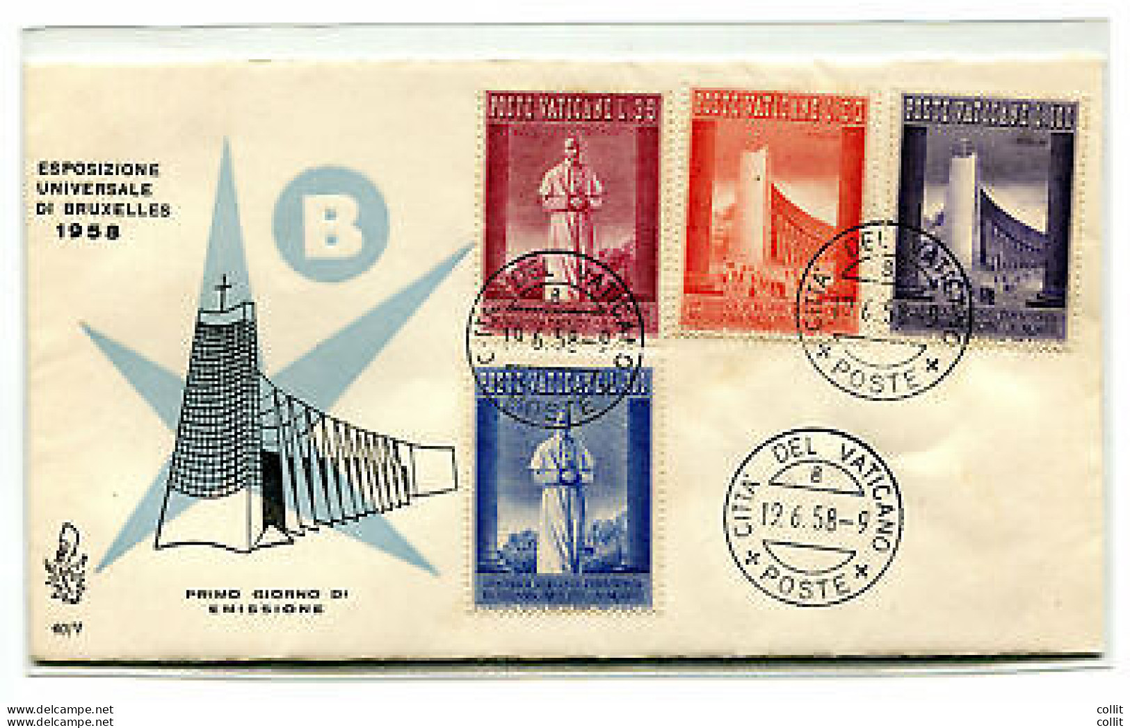 Vaticano FDC Venetia 1958 Bruxelles  Non Viaggiata - FDC