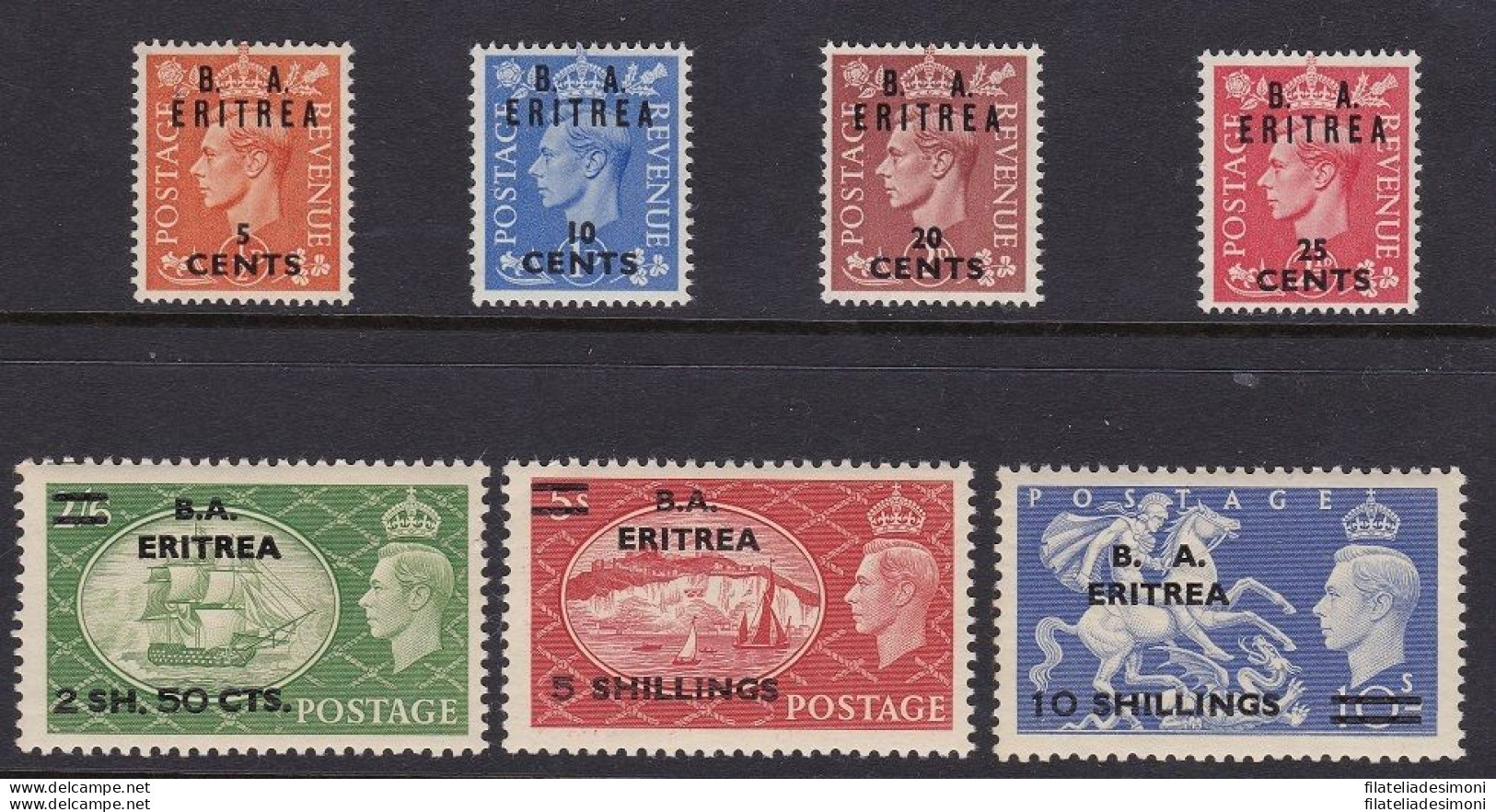 1951 ERITREA Occ. Inglese, N° 27/33  7 Valori   MNH/** - Other & Unclassified