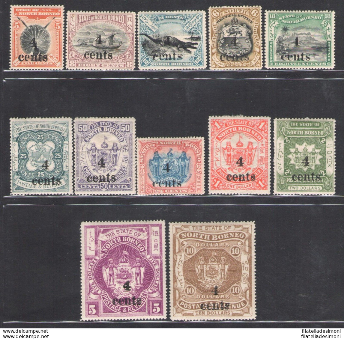 1904-05 NORTH BORNEO - SG 146/157 12 Valori  MH/* - Andere & Zonder Classificatie