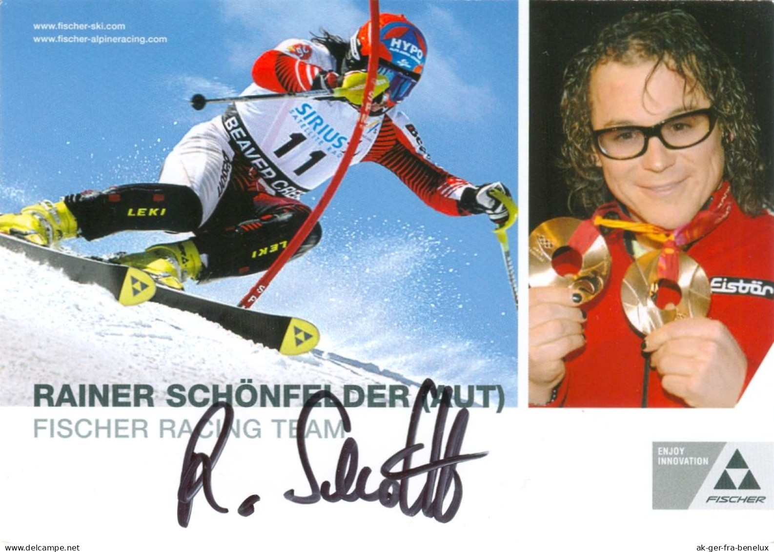 Autogramm Fischer-AK Ski Alpin Rainer Schönfelder Wolfsberg Bleiburg Kärnten ÖSV FIS Österreich Austria Autriche Olympia - Handtekening