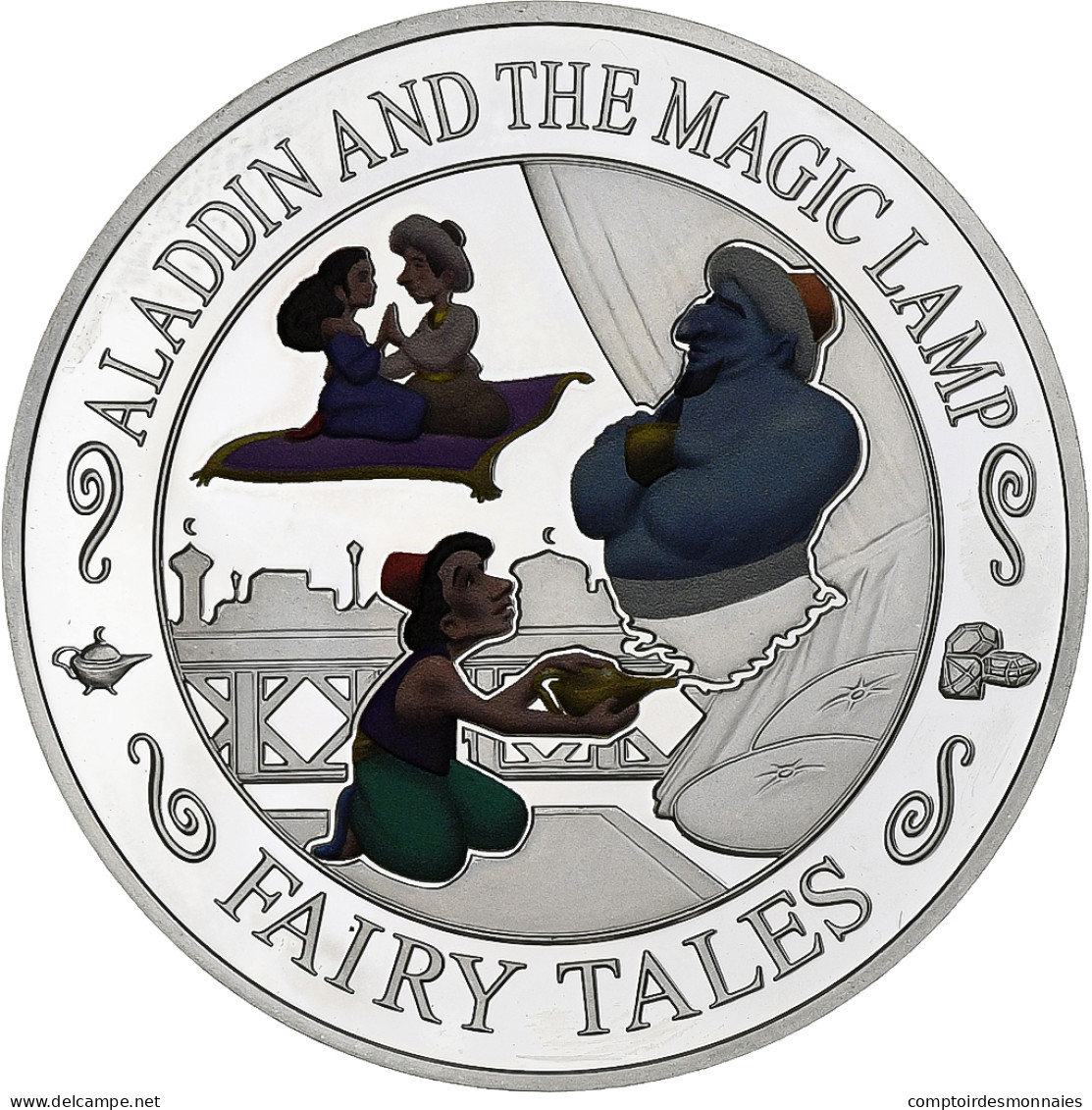 Îles Salomon, Elizabeth II, 2 Dollars, Aladdin Et La Lampe Magique, 2014, BE - Islas Salomón