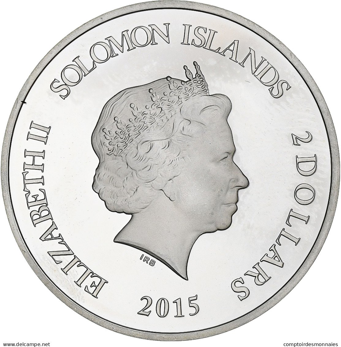 Îles Salomon, Elizabeth II, 2 Dollars, La Belle Et La Bête, 2015, BE, Argent - Islas Salomón