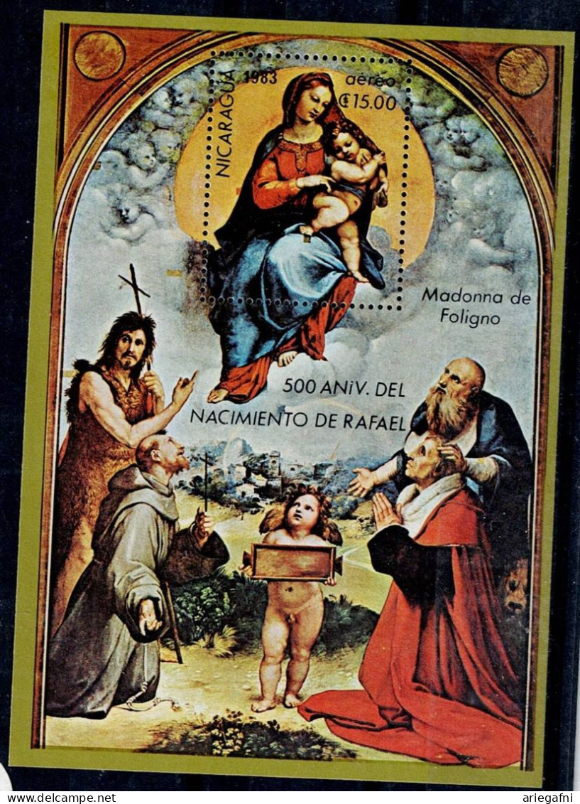 NICARAGUA 1983 PAINTING BY RAFFAEL MI No BLOCK 154 MNH VF!! - Religione