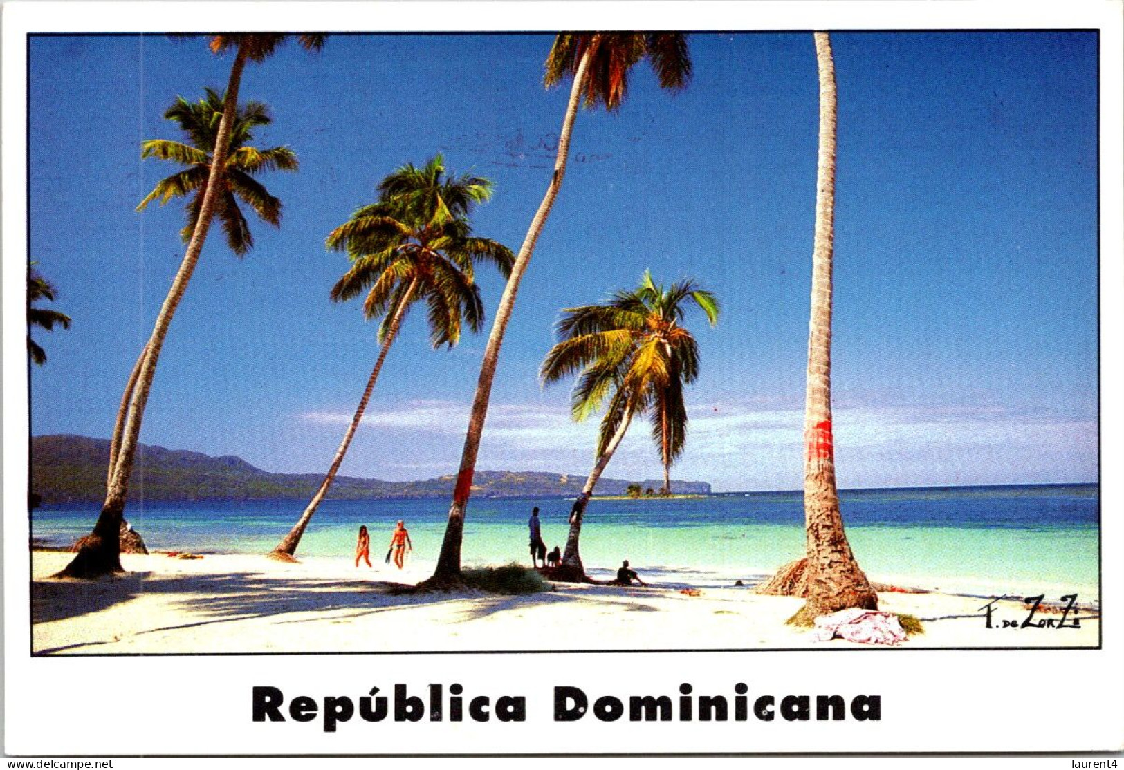 12-4-2024 (1 Z 41) Rep Dominicana (posted To France 1997) Las Galeras Samana (beach) With Unusual Banana Shape Stamp - Dominican Republic