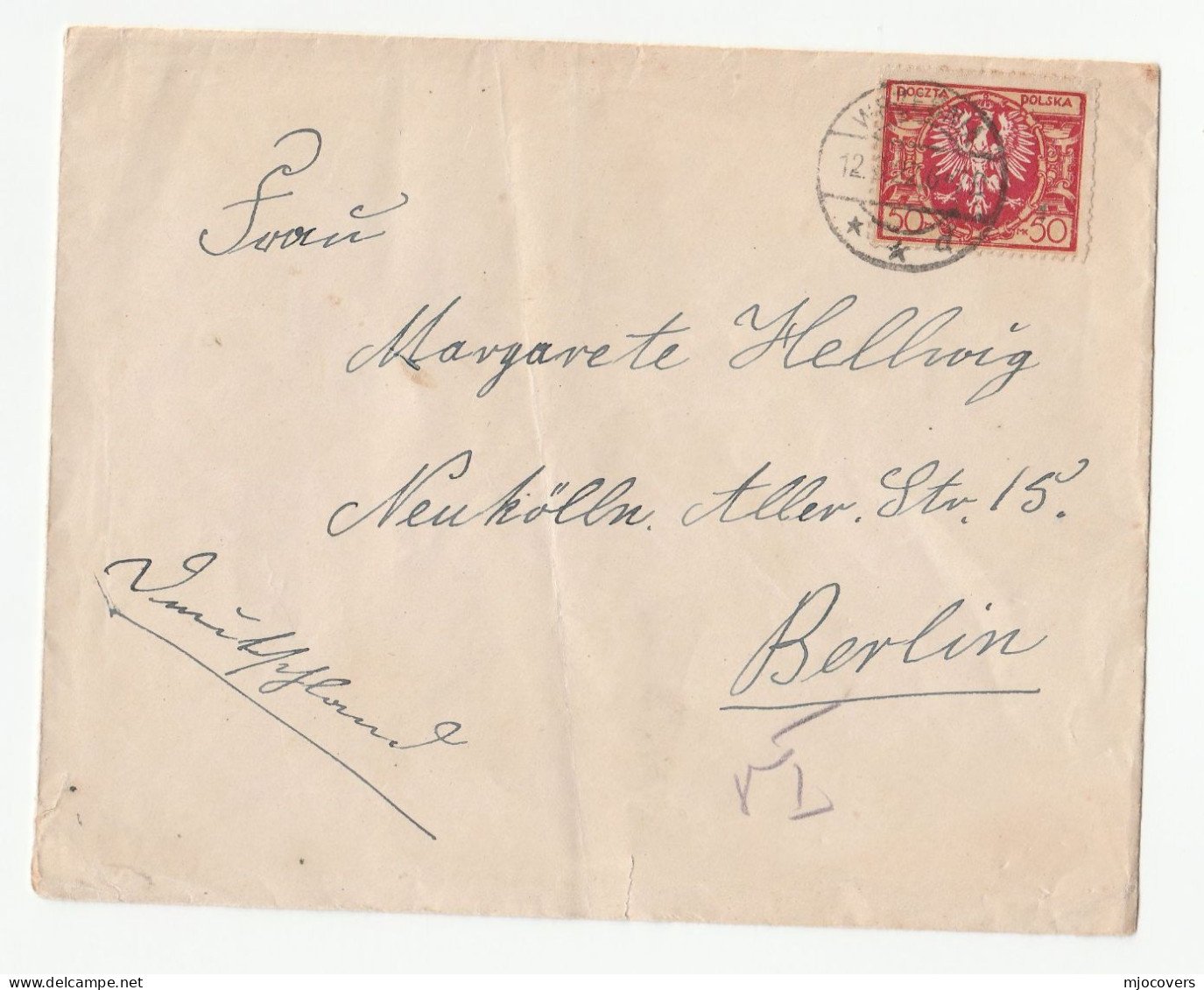 1922 Wrzesnia POLAND  Cover Stamps - Cartas & Documentos