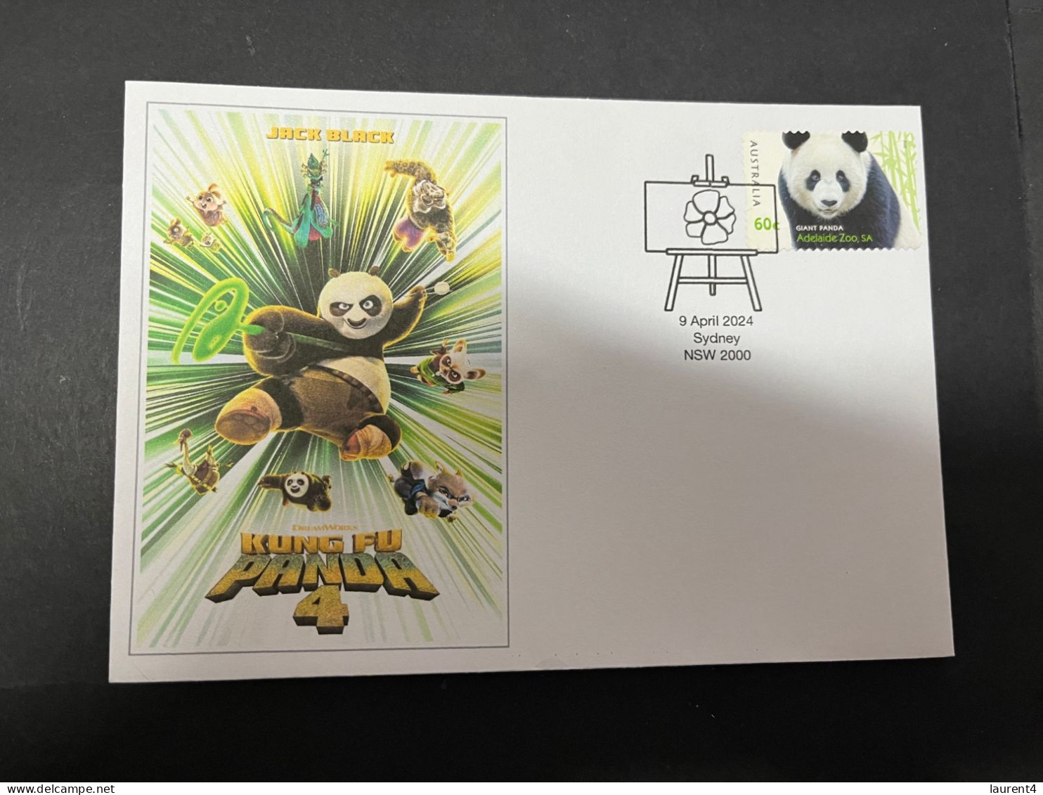 12-4-2024 (1 Z 42) Kung Fu Panda (4) With Panda Bear Stamp - Ours