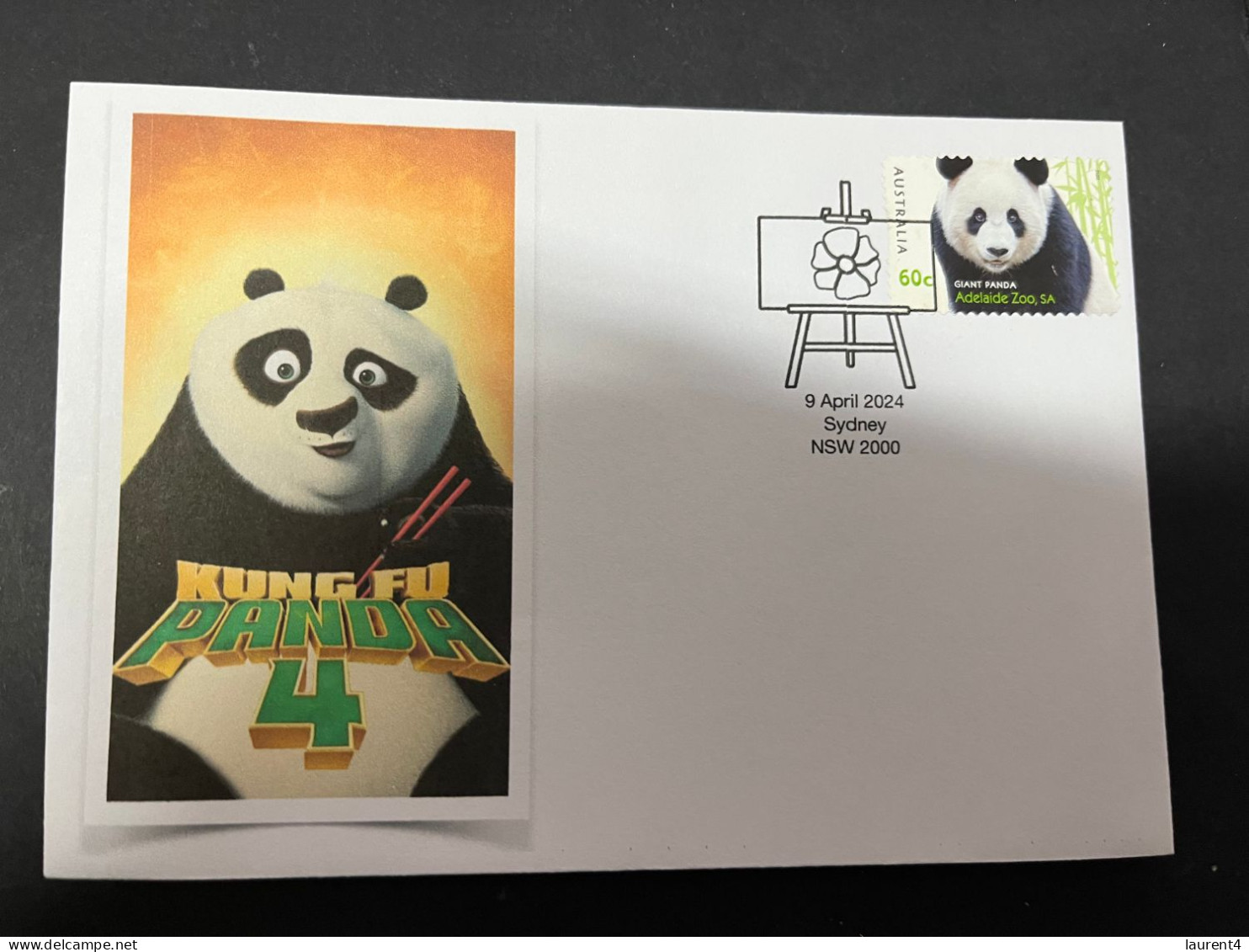 12-4-2024 (1 Z 42) Kung Fu Panda (4) With Panda Bear Stamp - Bears
