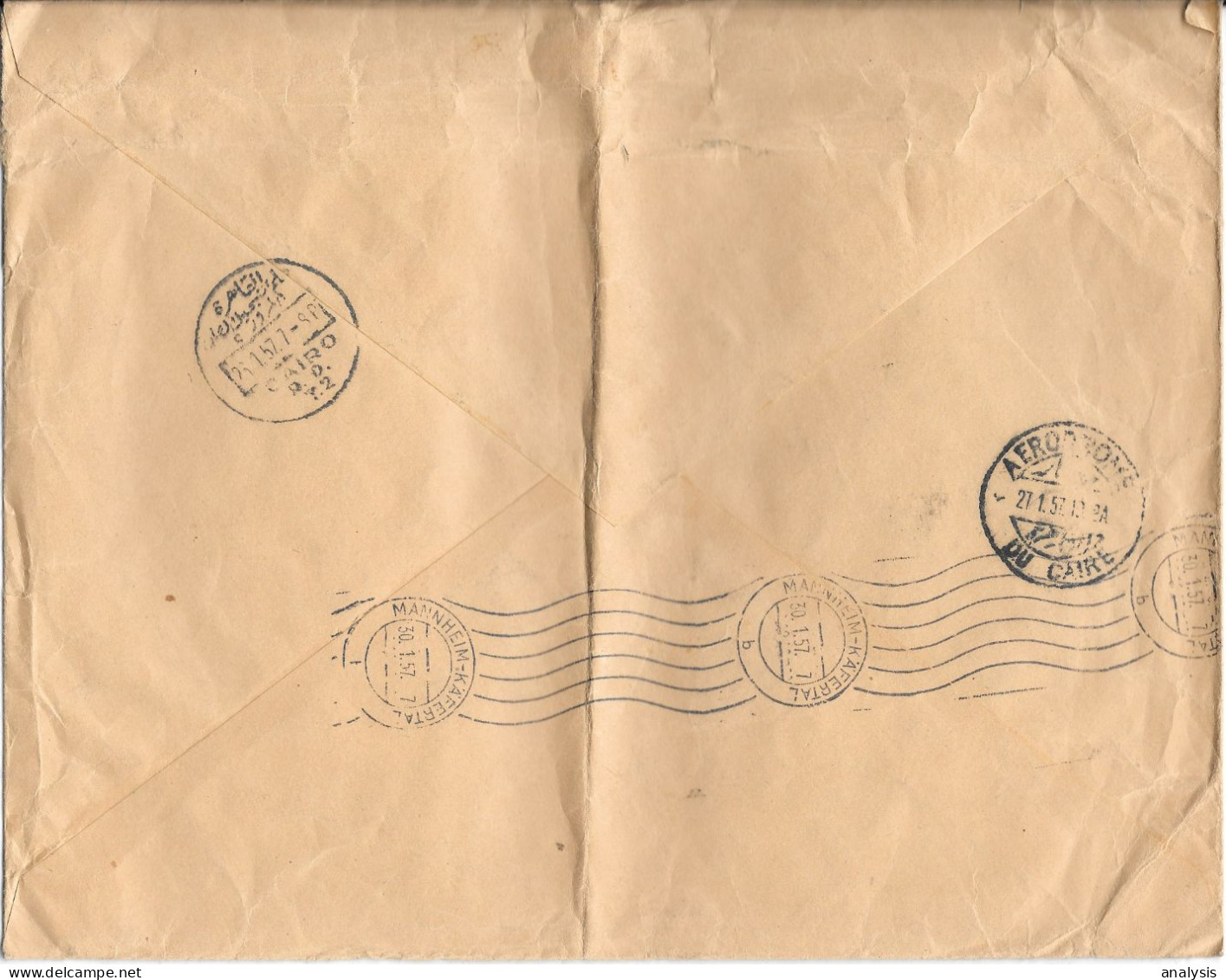 Egypt Cairo Registered Cover Mailed To Germany 1957. 255M Rate - Lettres & Documents