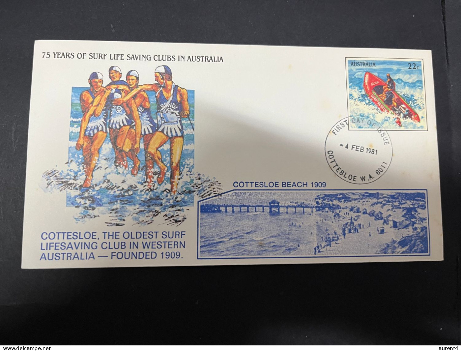 12-4-2024 (1 Z 44) Australia FDC - 75th Anniversary Of Life Surf Clubs In Austraia (2 Covers) 1981 - Premiers Jours (FDC)