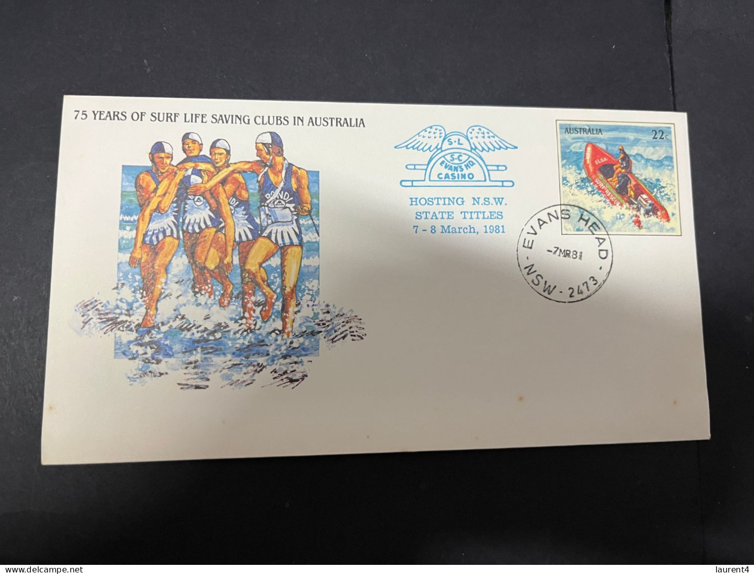 12-4-2024 (1 Z 44) Australia FDC - 75th Anniversary Of Life Surf Clubs In Austraia (2 Covers) 1981 - Sobre Primer Día (FDC)