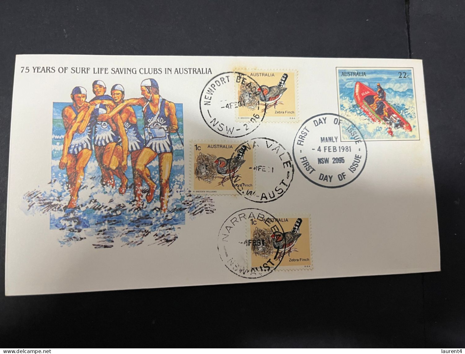 12-4-2024 (1 Z 44) Australia FDC - 75th Anniversary Of Life Surf Clubs In Austraia (2 Covers) 1981 - Premiers Jours (FDC)
