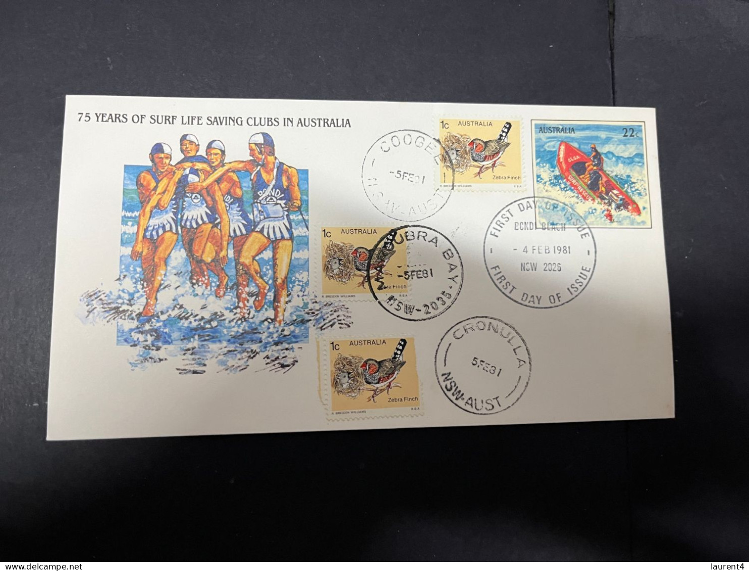 12-4-2024 (1 Z 44) Australia FDC - 75th Anniversary Of Life Surf Clubs In Austraia (2 Covers) 1981 - Premiers Jours (FDC)